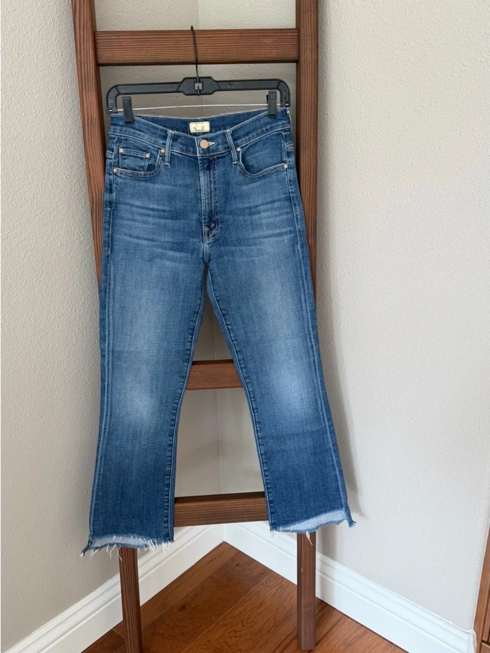 MOTHER Straight-Leg Jeans in Medium Blue Wash - Picture 2 of 3